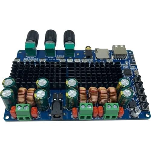 HF41 Digital Power Amplifier Board TPA3116 50W+50W+100W Bluetooth USB TF Decoding 2.1 Channel Power Amplifier Board