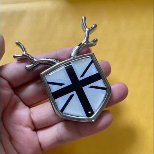 Silver Gray Union Jack Auto Trunk Rear Fender Emblem Badge Decal Sticker Car Accessories