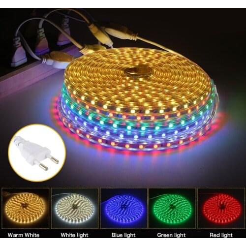 SMD 5050 AC 220V DC12V 60LEDs/m LED Strip Outdoor Waterproof 220V 5050 220 V LED Strip 220V SMD 5050 LED Strip Light 1M-25M 220V