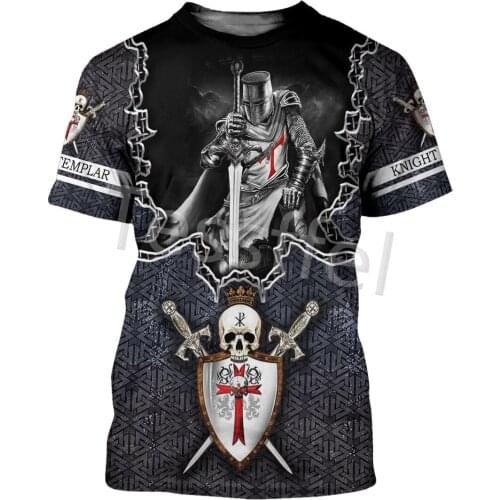 Tessffel Knights Templar 3D Allover Printed New Summer Harajuku Short Sleeve Mens T-shirt Unisex Streetwear Top Style-6