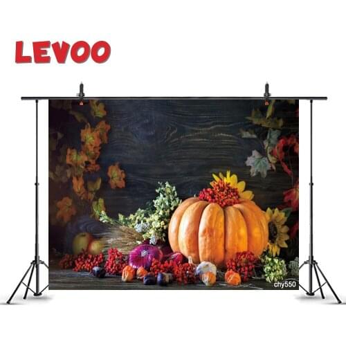 LEVOO Autumn Backdrop Thanksgiving Day Wooden Table Vegetables Pumpkins Photographic Backdrop Vinyl Photo Studio Photophone