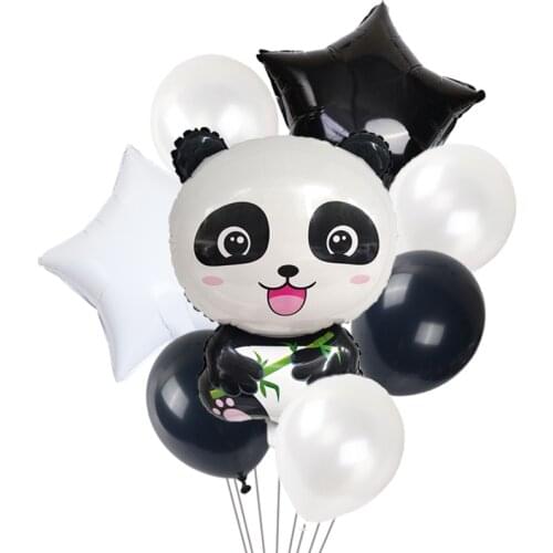 Cute animal giant panda aluminum foil balloon forest party birthday party decoration globos baby shower childrens day gift