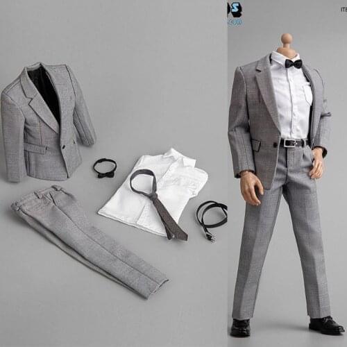 ZY5038 1/6 Male Gray Suit Set Model Man Clothes Accessories Fit 12'' Action Figure Dolls In Stock ZYTOYS