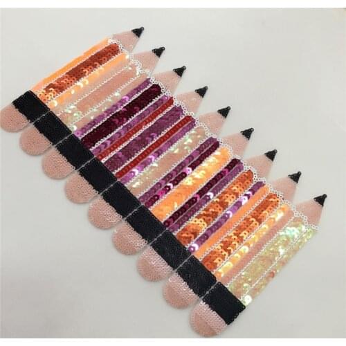 1 Piece Large Sequin Nine pencils Patches for Clothes Applique Shining Big Sew/Iron on Patches for Clothes Fashion Stripe