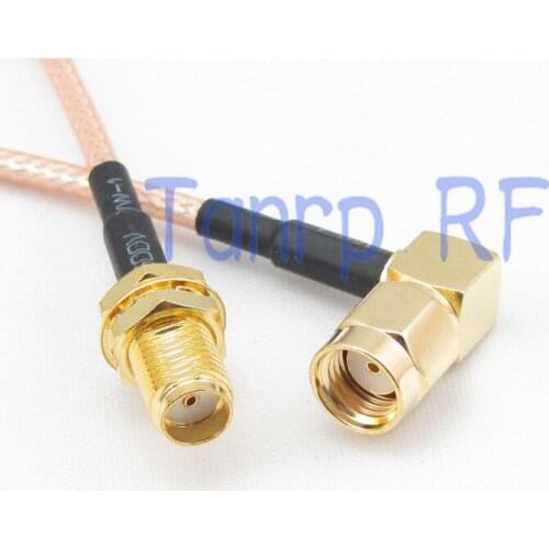 1PCS RG316 extension cable 3feet RP-SMA male right angle to SMA female RF adapter connector 1M Pigtail coaxial jumper cable