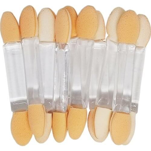 10pcs Eyeshadow Applicator Nail Glitter Mirror Powder Brush Double Ended Sponge Eyeshadow Stick Make Up Manicure Tools JINJ194