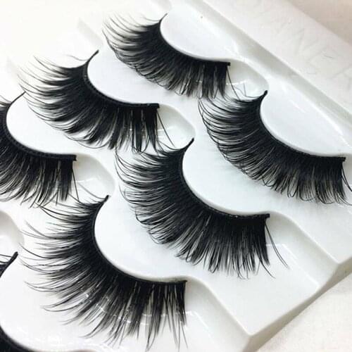 5 pairs of mink false eyelashes 3D three-dimensional thick and long false eyelashes eyelash extension makeup beauty tools