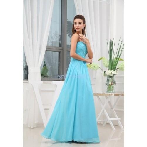 Free shipping 2016 new design hot sale sexy vestidos formales gown good blue maxi dresses long custom size Bridesmaid Dresses