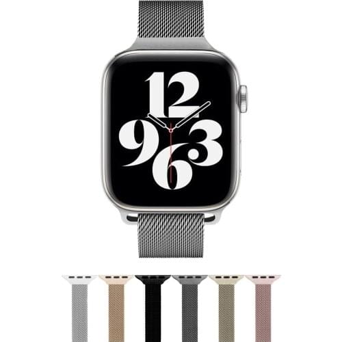 Gun Color Stainless Steel Loop Band for Apple Watch band 40/44MM 38MM 42MM Metal Bracelet Strap Watchbands for iWatch Series
