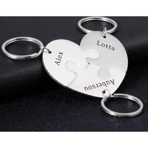 3 Pcs Love Cute Keychain Engraved Family Gifts for Parents Children Present Keyring Bag Charm Families Member Gift Key Chain
