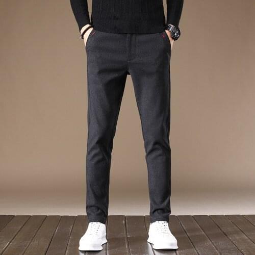 New Mens Casual Pants Autumn Spring Male Designer Solid Slim Stretch Pants Men SweatPants Brand Clothing Jogger Men