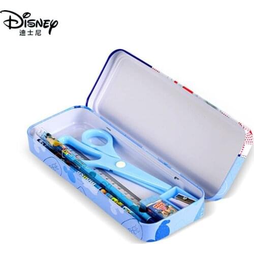 Disney Pen Case Random Student Mickey Mouse Cartoon Cute Pencil Book Rubber Scissors Ruler Pencil Sharpener 8 Piece Set