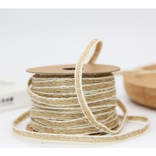 10M Jute Twine Burlap Rolls Hessian Ribbon Hemp Rope Party Wedding Gift Wrapping Cords Thread DIY Scrapbooking Craft Decor