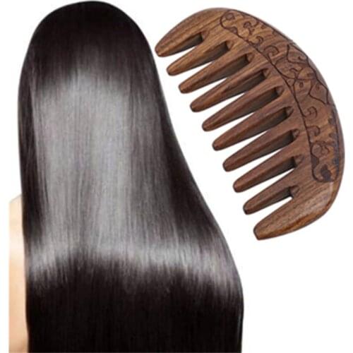 Wooden Pocket Comb Natural Black Gold Sandalwood Super Narrow Tooth Combs No Static Lice Beard Comb Hair Styling Tools