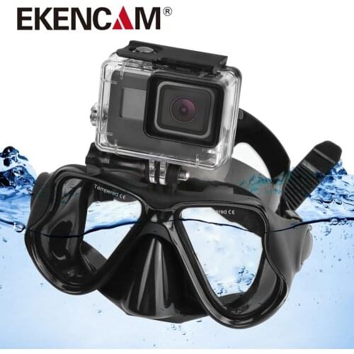 Swimming Mask Tempered Glasses Diving Mask For Gopro HERO 9 8 7 6 DJI Insta360 One X2 Camera Scuba Snorkel Mask GoPro Accessory