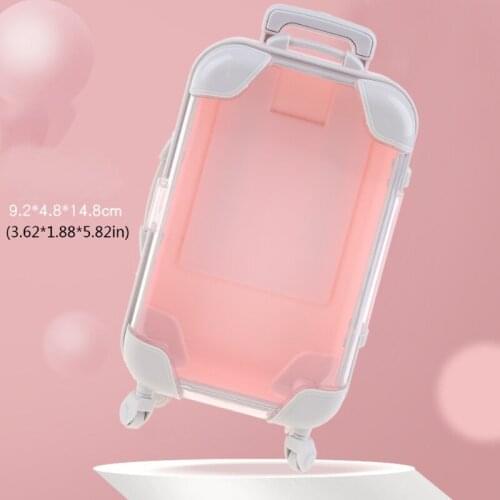 HUYU Mini Trolley False Dolls Travel Suitcase Packing Case Eyelashes Packaging Box Simulation Luggage Storage Box
