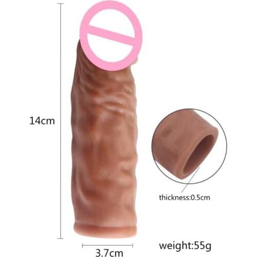 Reusable Condoms Penis Enlargement Silicone Ring Cock Penis Sleeve Extender Delay Ejaculation Delay Sex Products For Men