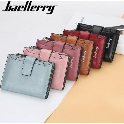 Fashion Leather Wallet For Ladies Small Zipper Coin Purse Short Women Wallets Id Credit Card Holder Red Walet For Girls