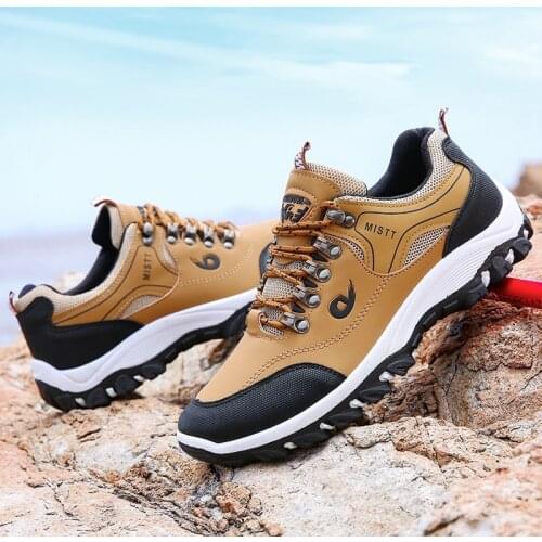 New Leather Outdoor Sports Hiking Shoes Men Waterproof Fishing Anti-skid Working Climbing Trekking Shoes Male Hunting Boots 2020