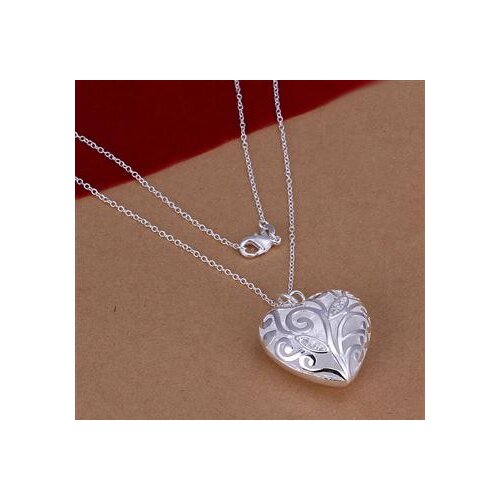 N925 sterling Silver color jewelry three-dimensional necklace free shipping brand new package N224