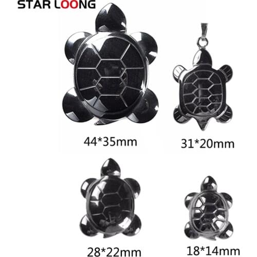Nature Hematite stone Tortoise turtle Pendant 18*14mm DIY Necklace making accessories For Women Men Jewelry