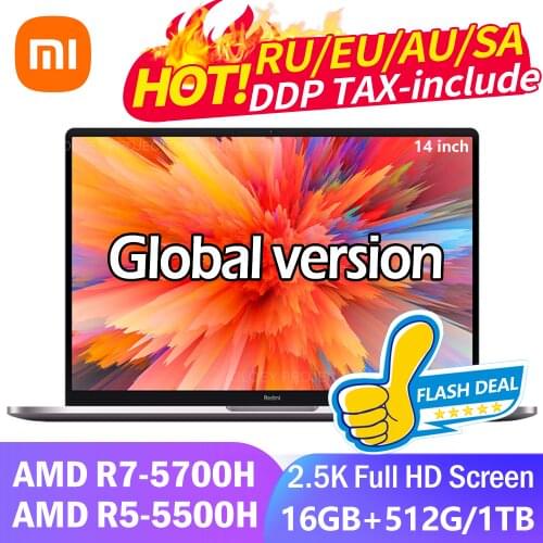 Xiaomi RedmiBook Laptop Pro14 Ryzen AMD R7-5700U/R5-5500U 2.5K Super retina Screen 14Inch 16GB+512GB Win10 Office Notebook PC