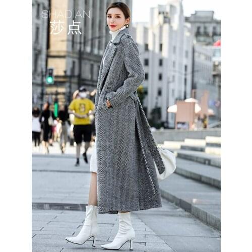 2021 New Autumn and Winter Mink Fleece Coat Womens Middle Length Over Knee Thickening Popular Woollen Coat
