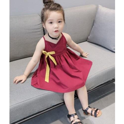 New Girls with Suspender and Butterfly Tie Dress Dresses 2-6 Years Old