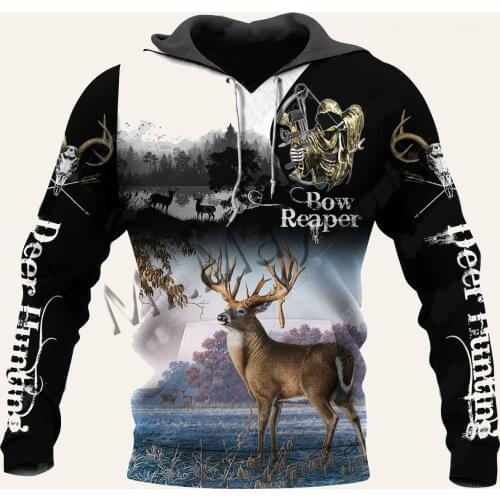 Deer Hunting Bow Reaper Colorful Mens Fashion Tracksuit 3D Print Unisex Casual Streetwear Hoodies / Sweatshirt / Jacket / S-32