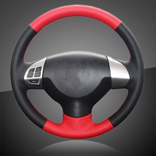 Car Braid On The Steering Wheel Cover for Mitsubishi Lancer X 10 2007-2015 Outlander 2006-2013 ASX 2010-2013 Colt 2008 Leather