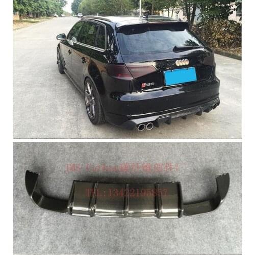 Carbon Fiber Car Rear Trunk Lip Bumper Diffuser Protector Cover Fits For AUDI A3 S3 RS3 S-LINE Hatchback Sportback 2014-2017