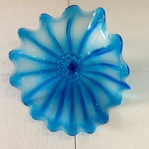 Custom Color Hand Blown Glass Plates Wall Art Modern Abstract Glass Flower Wall Art Plates