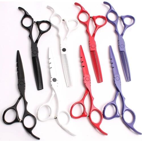 2Pcs 5.5'' 16cm Customized Logo JP 440C Professional Hairdressing Scissors Cutting Shears Thinning Scissors Hair Scissors C1010