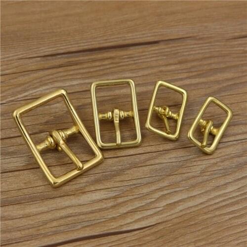 Solid brass DIY leather craft bag belt buckle double tri glide pin 5pcs/lot