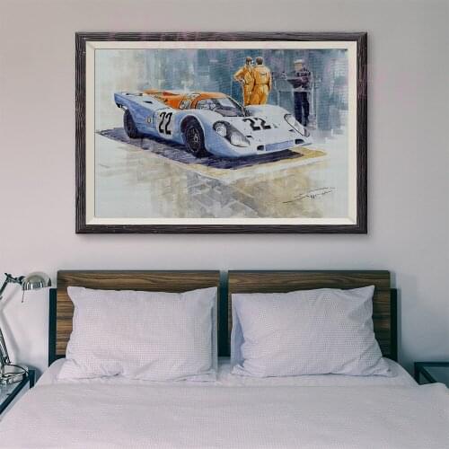 T175 Retro Racing Car Classic Painting No. 22 racing 16 Custom Silk Poster Home Deco Wall Art Christmas Gift