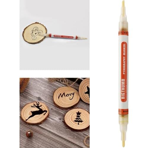 Wood Burning Pen Double Head Marker Scorch Pen Maker DIY Wood Painting Replace Wood Burning Iron Tool for Pyrography Woodworking