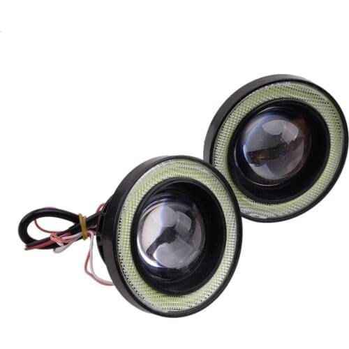 Universal 3.5" Inch Green COB LED Car Angel Eye Halo Ring DRL Fog Light Lamp 12V for Car SUV Truck