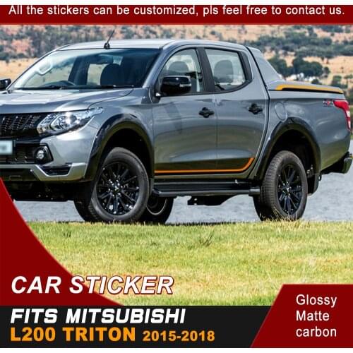 Car stickers 6 Pcs side door rear trunk Two-tone styling graphic vinyl for mitsubishi l200 triton