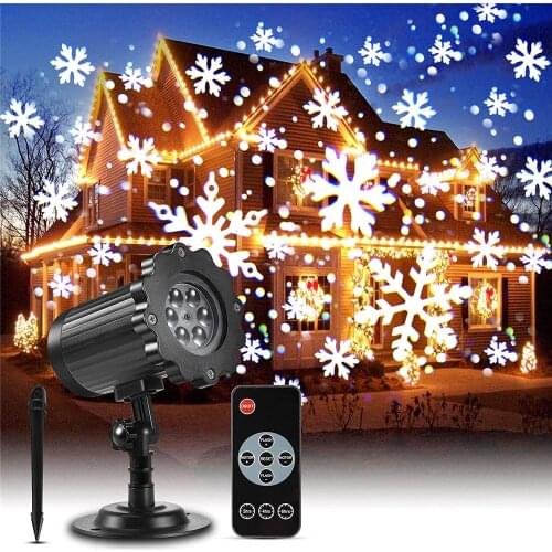 Waterproof Moving Snowflake Laser Projector Stage Disco light Outdoor Snowfall Laser Light Christmas Party Garden Landscape Lamp