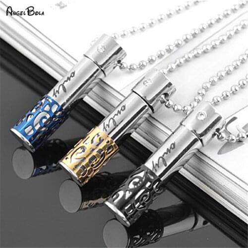 Men Womens Jewelry Stainless Steel Hollow Perfume Aromatherapy Diffuser Essential Oil Bottle Pendant Fragrance Locket Necklace