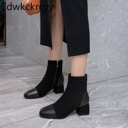 Winter The New fashion Simplicity Suede Side zipper Martin boots black Sexy banquet High heels Women boots size 34-43