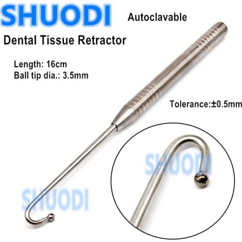1 pc Dental Implant Cheek Retractor Dental Surgical Tissue Retractor Ball Tip Ended Retractors One Prong Retractor Autoclavable