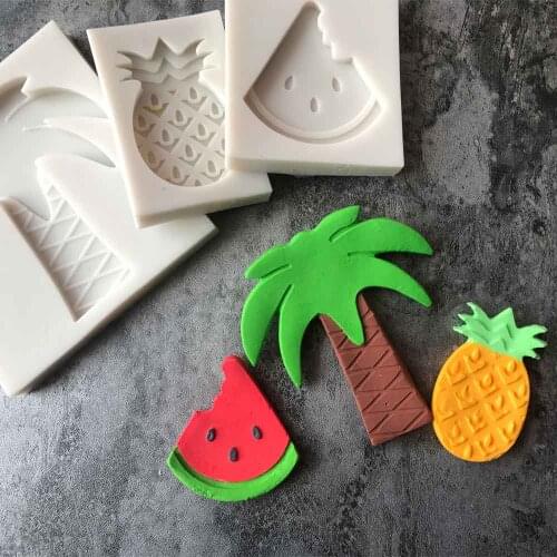 1PC Coconut pineapple watermelon Silicone Mold Fondant Mold Cake Decorating Tools Chocolate Gumpaste Mold L161