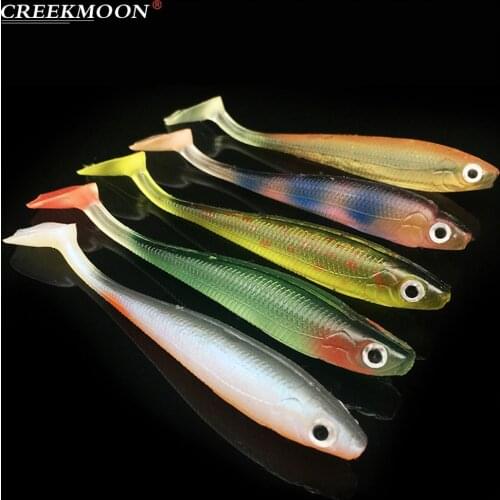 5Pcs Soft Tail Drop Shot Carp Fishing Baits Artificial Worms Lure Rainbow Fish with Groove Back Wobblers Fishing Tackle 9cm/5g