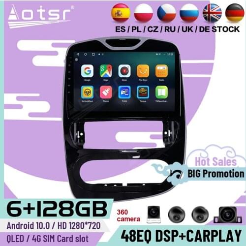 6+128G Carplay Multimedia Stereo Android 10 Player For Renault Clio 2016 2017 2018 GPS Navigation Car Radio Receiver Head Unit