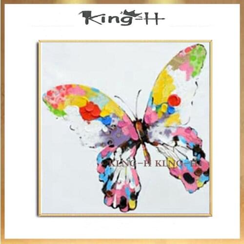 Gran venta de pintura al óleo de alta calidad sobre lienzo pinturas de mariposas moradas arte de pared decoración del hogar para