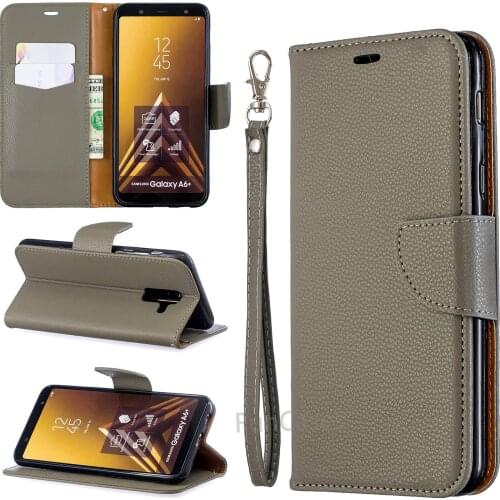 For Samsung Galaxy A6 2018 Plus Case Luxury PU Leather Wallet Stand Flip Case For Samsung Galaxy A6 Plus 2018 6 A6+ A6plus