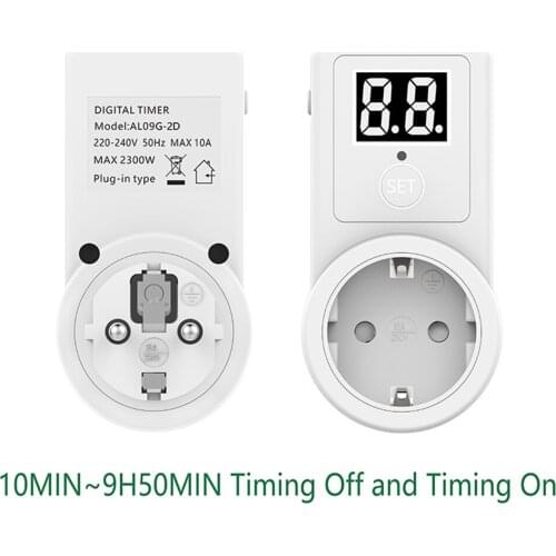 Digital Countdown Timer Smart Control Plug-In Switch Socket Auto Power Off Electronic Device Intelligent Timing Tools EU Plug