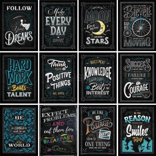 EverShine Diamond Painting 5D Blackboard Drawing Cross Stitch Diamond Embroidery Landscape Bead Picture Kits Wall Decoration