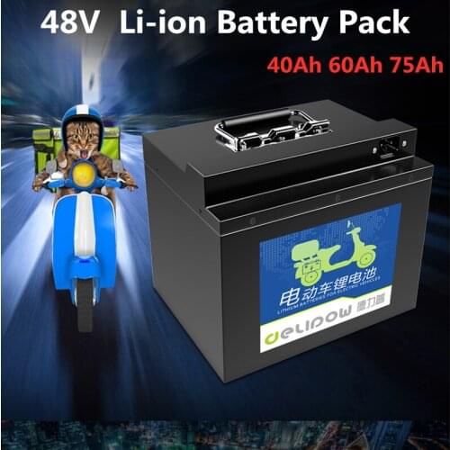 GTK Rechargeable 48V 40Ah 60Ah 75Ah Lithium li-ion battery pack with BMS for electric scooter and skateboard+ 54.6V 5A Charger